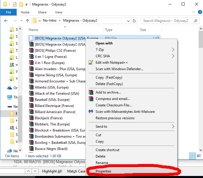 Right-click context menu in Windows 10 explorer